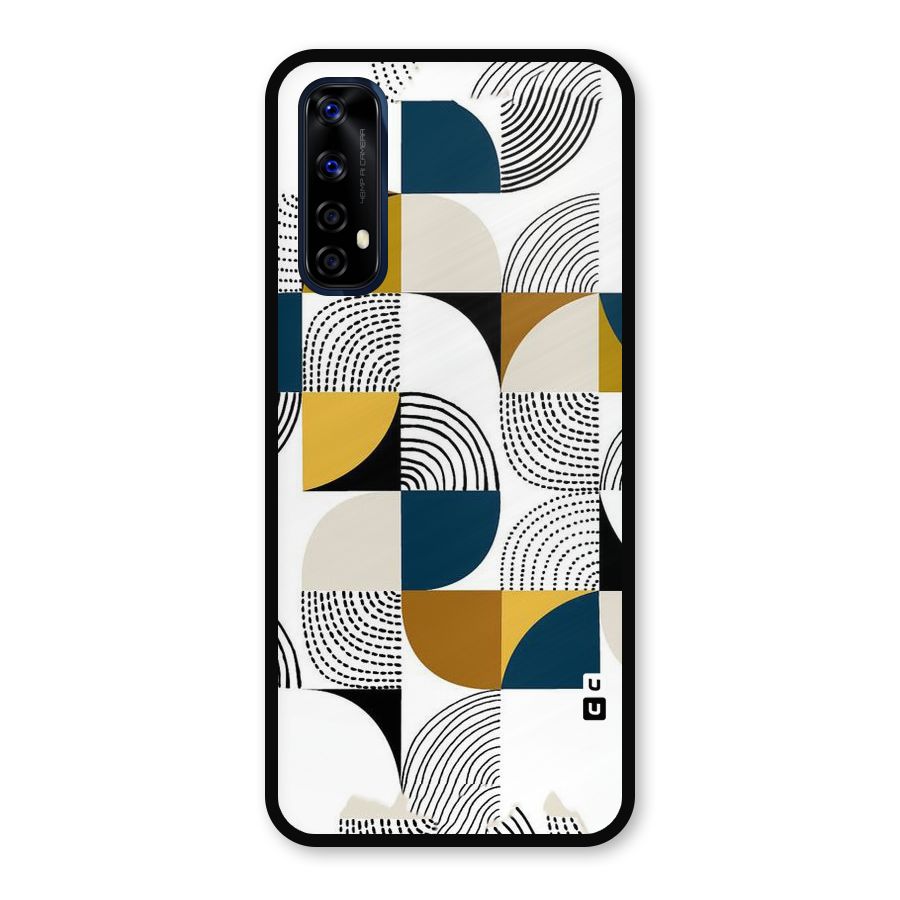 Boxes Pattern Metal Back Case for Realme 7