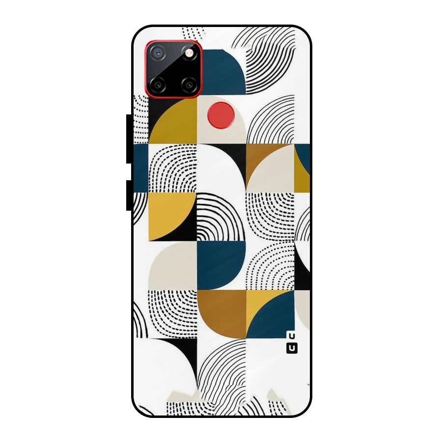 Boxes Pattern Metal Back Case for Realme C12
