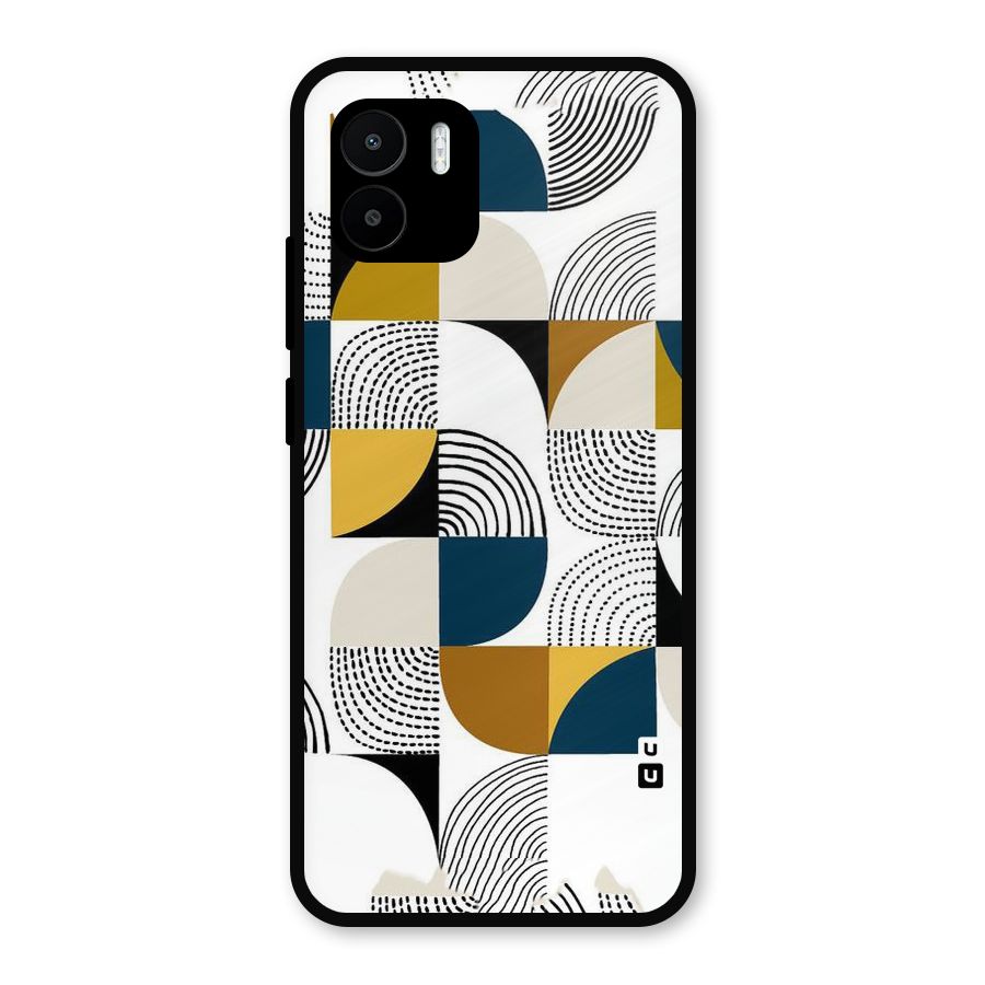 Boxes Pattern Metal Back Case for Redmi A2