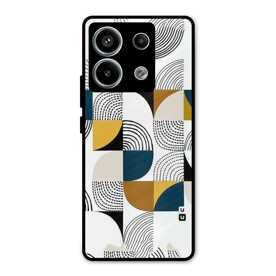 Boxes Pattern Metal Back Case for Redmi Note 13 Pro 5G