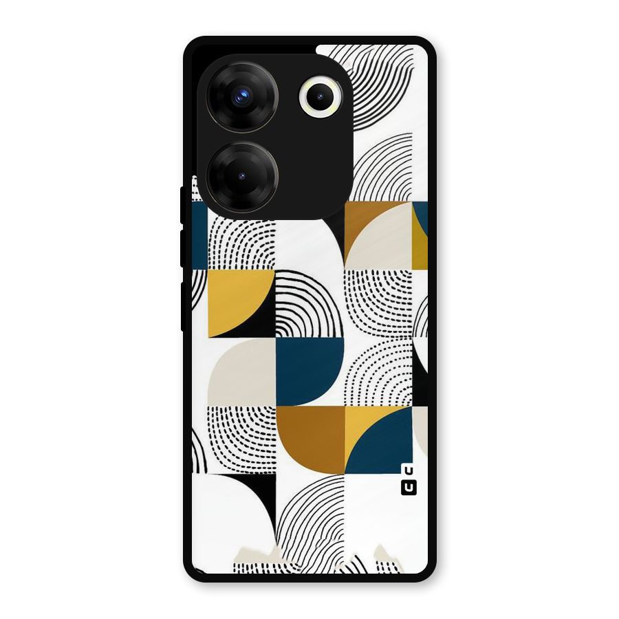 Boxes Pattern Metal Back Case for Tecno Camon 20