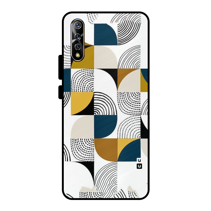 Boxes Pattern Metal Back Case for Vivo S1