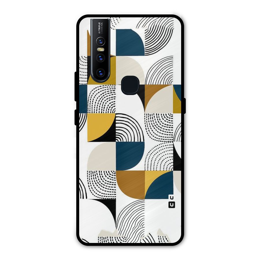 Boxes Pattern Metal Back Case for Vivo V15