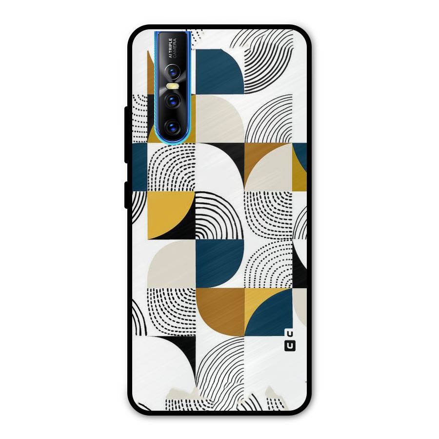 Boxes Pattern Metal Back Case for Vivo V15 Pro
