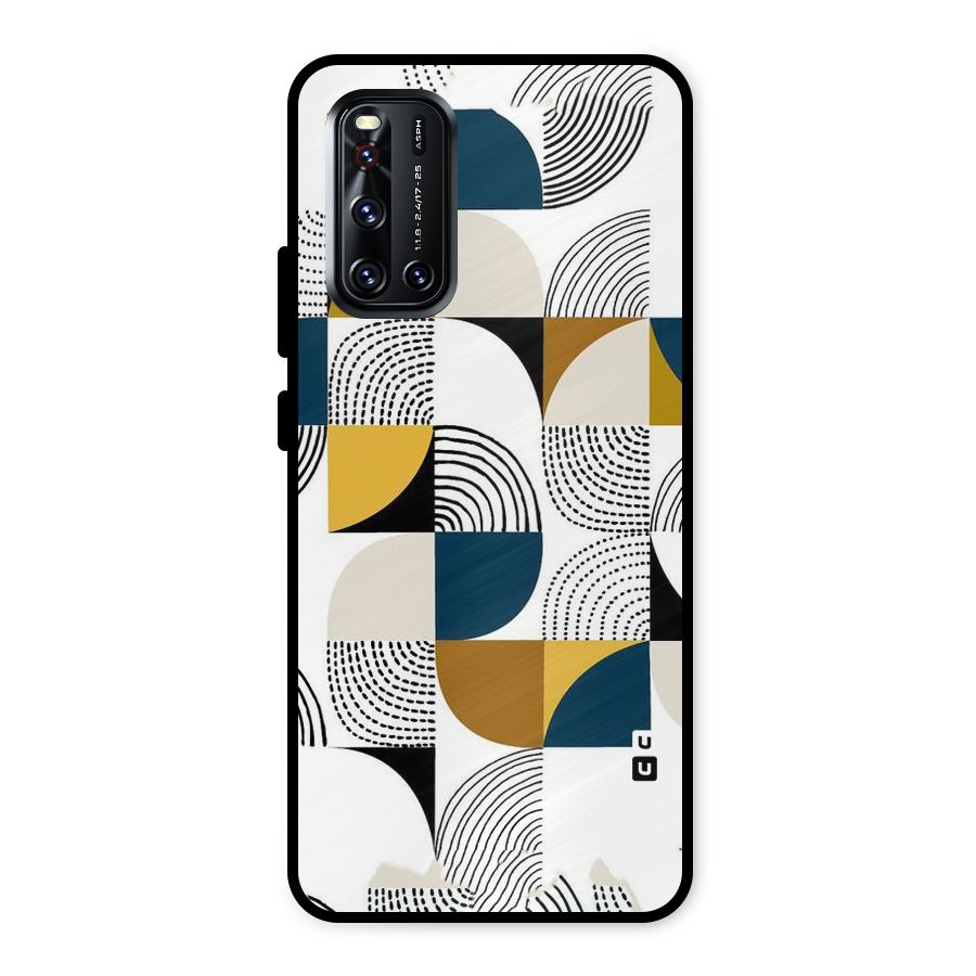 Boxes Pattern Metal Back Case for Vivo V19