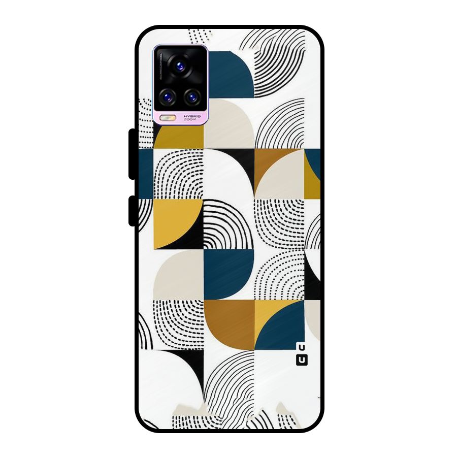 Boxes Pattern Metal Back Case for Vivo V20 Pro