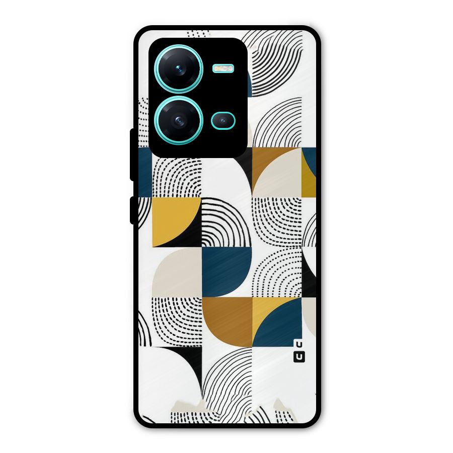 Boxes Pattern Metal Back Case for Vivo V25