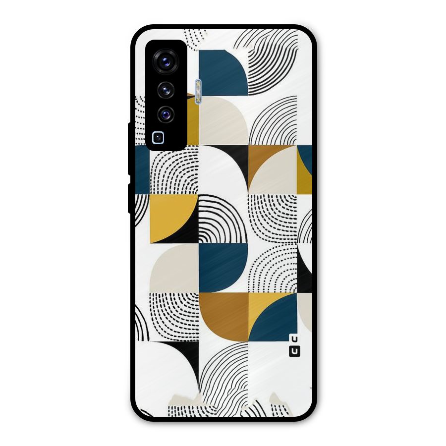 Boxes Pattern Metal Back Case for Vivo X50