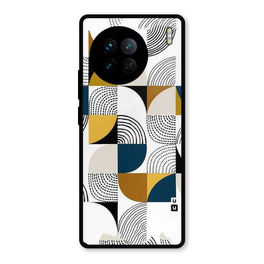 Boxes Pattern Metal Back Case for Vivo X90