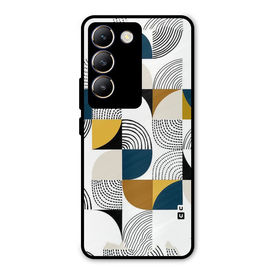 Boxes Pattern Metal Back Case for Vivo Y200e