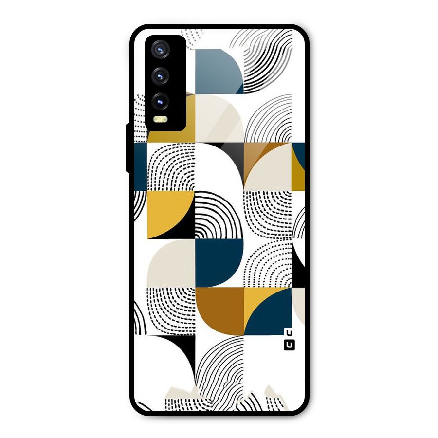 Boxes Pattern Metal Back Case for Vivo Y20g