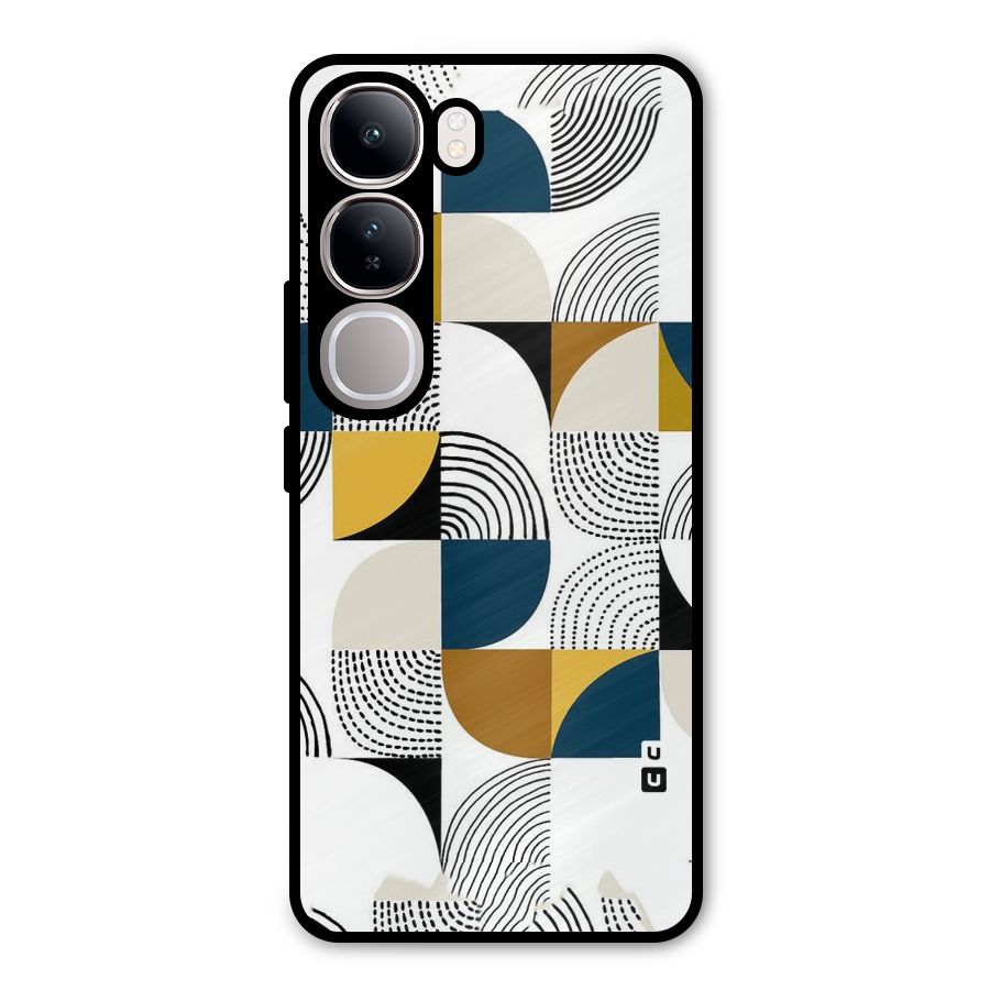 Boxes Pattern Metal Back Case for Vivo Y300