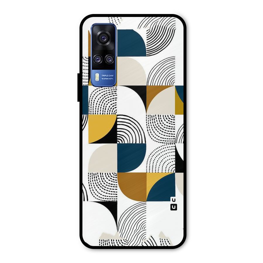 Boxes Pattern Metal Back Case for Vivo Y31