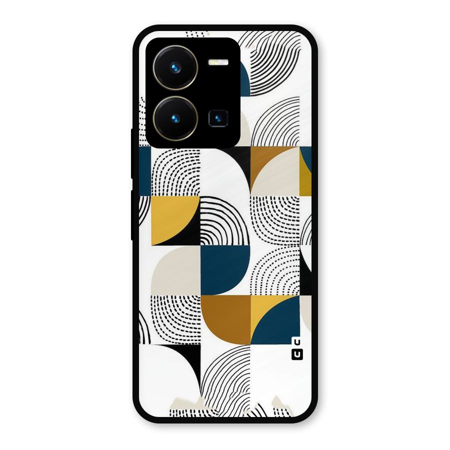 Boxes Pattern Metal Back Case for Vivo Y35