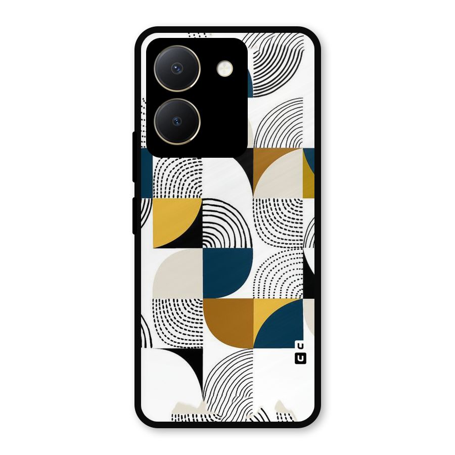 Boxes Pattern Metal Back Case for Vivo Y36