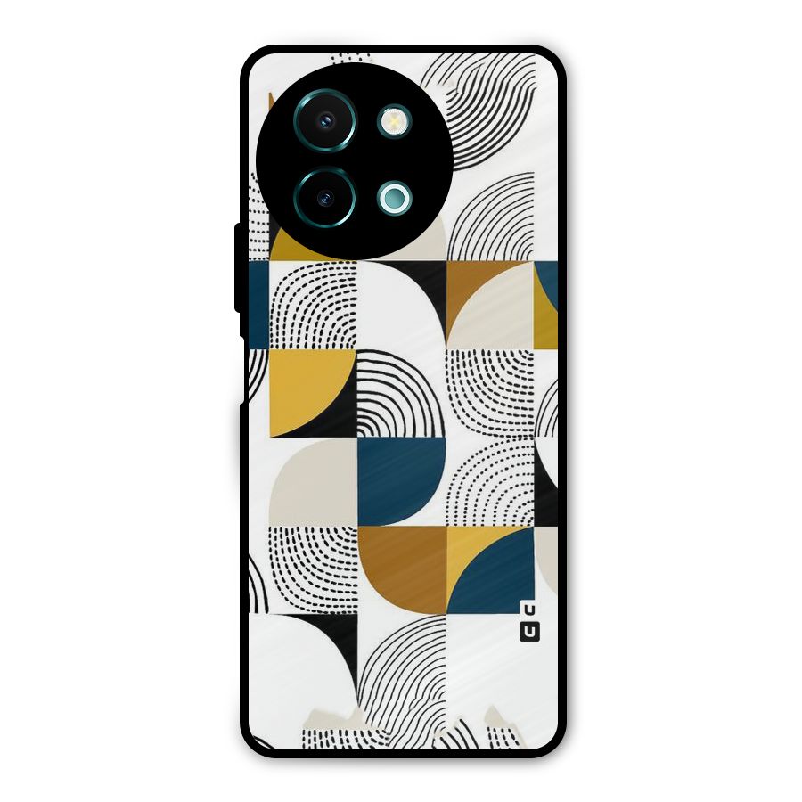Boxes Pattern Metal Back Case for Vivo Y58