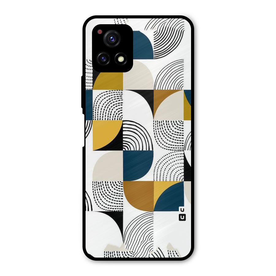 Boxes Pattern Metal Back Case for Vivo Y72 5G