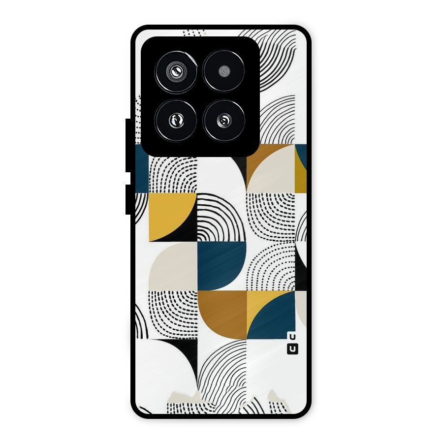 Boxes Pattern Metal Back Case for Xiaomi 14 Pro
