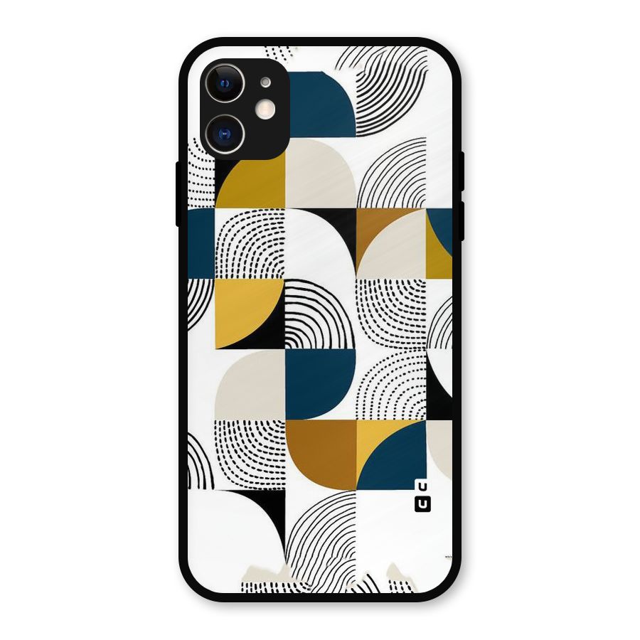 Boxes Pattern Metal Back Case for iPhone 11