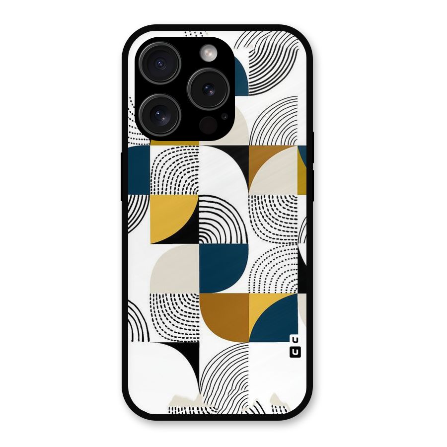 Boxes Pattern Metal Back Case for iPhone 15 Pro