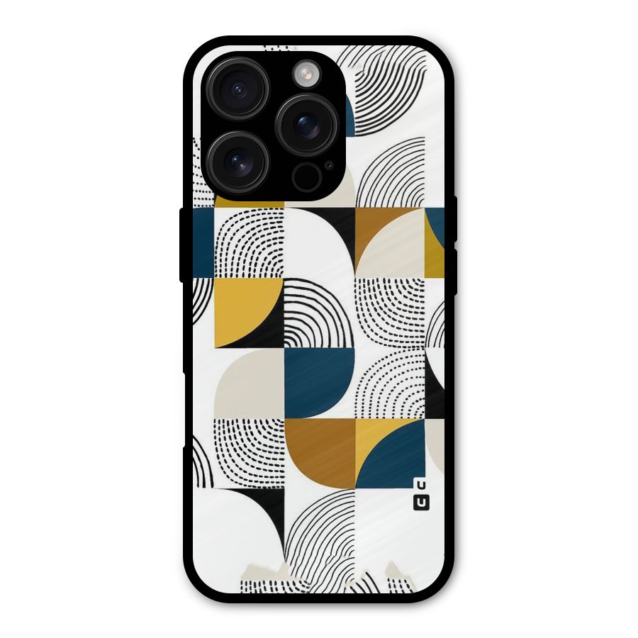 Boxes Pattern Metal Back Case for iPhone 16 Pro