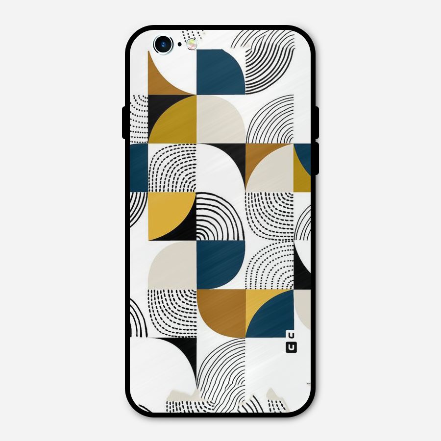 Boxes Pattern Metal Back Case for iPhone 6 6s
