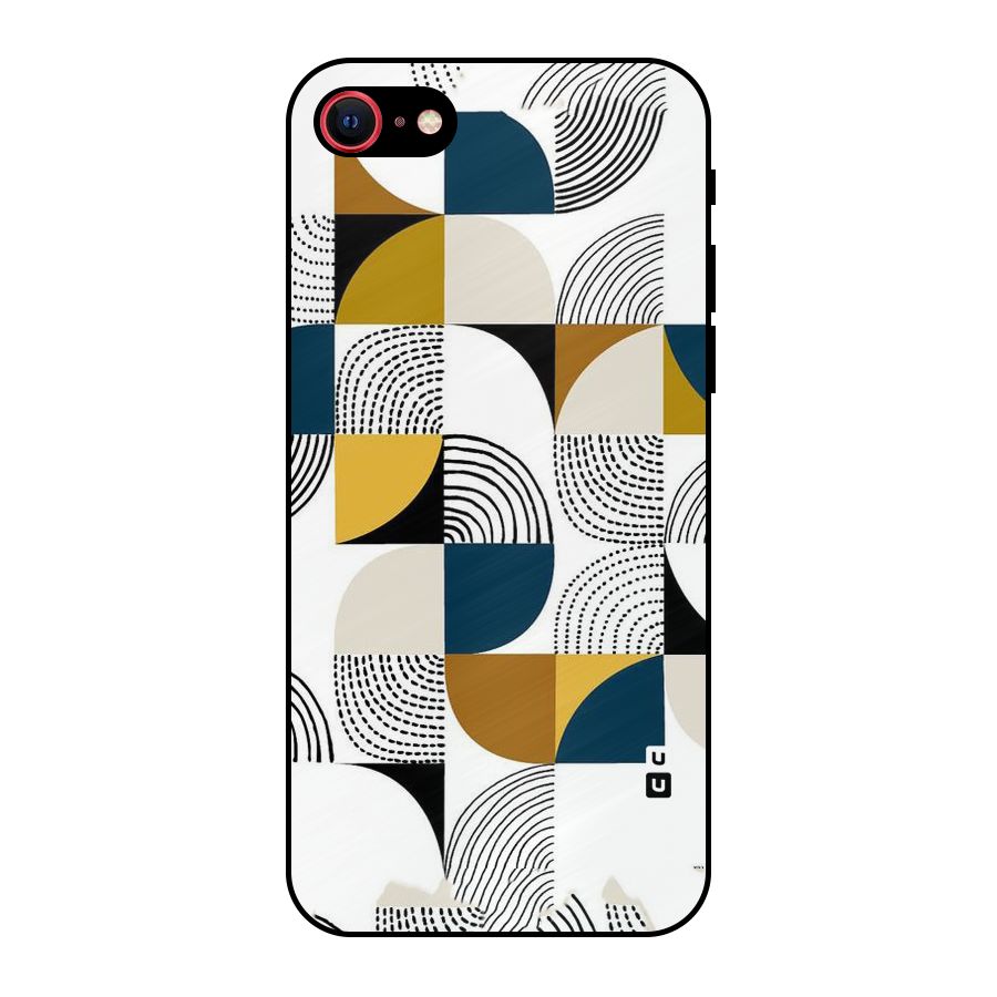 Boxes Pattern Metal Back Case for iPhone 7