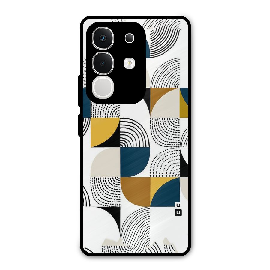 Boxes Pattern Metal Back Case for iQOO Z10x