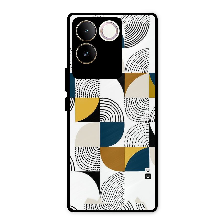 Boxes Pattern Metal Back Case for iQOO Z7 Pro