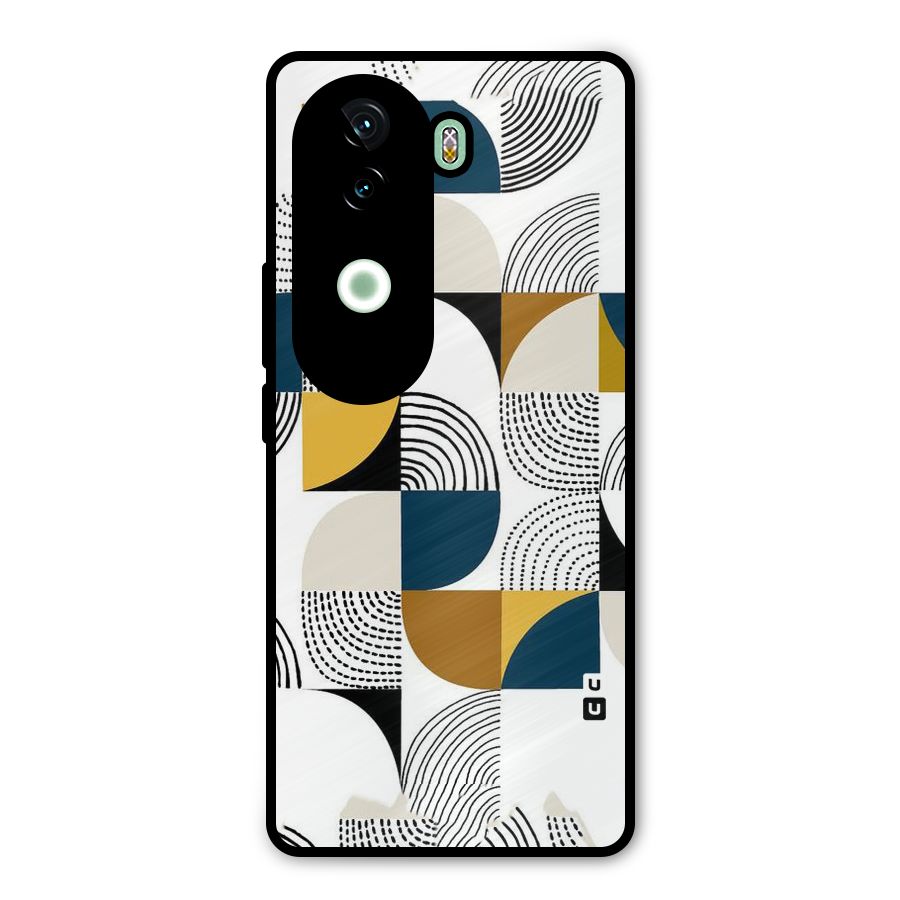 Boxes Pattern Metal Back Case for iQOO Z9s