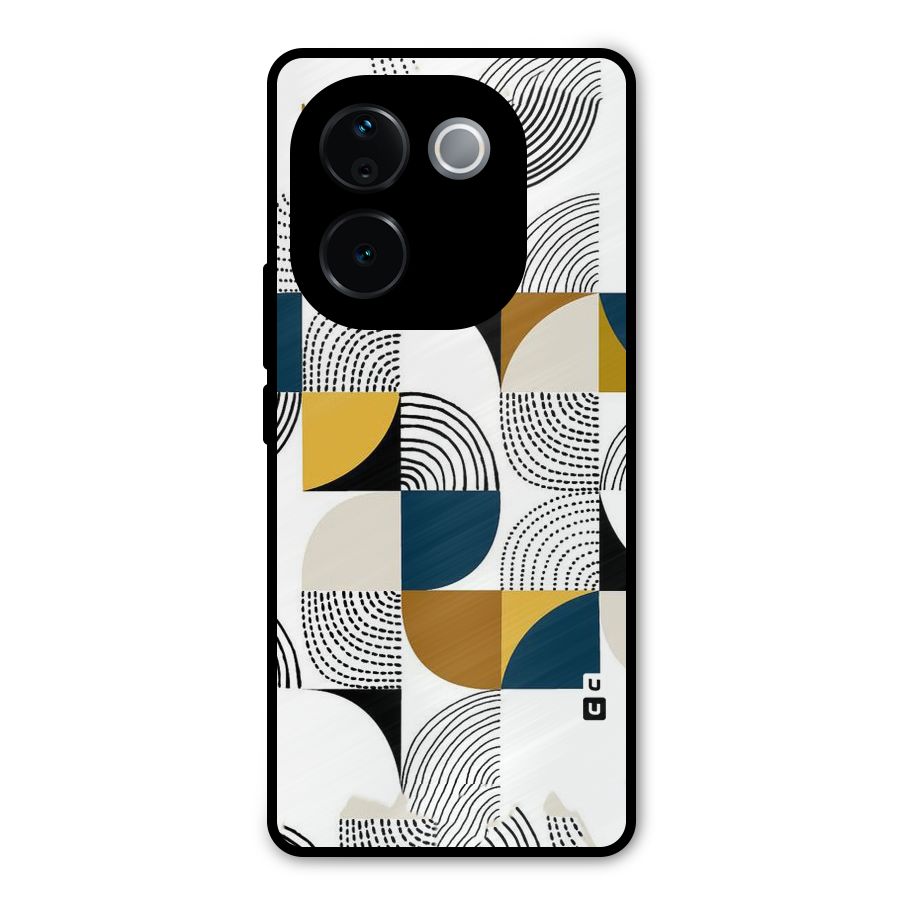 Boxes Pattern Metal Back Case for iQOO Z9s Pro