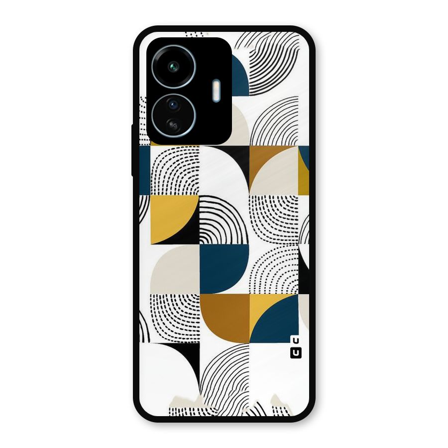 Boxes Pattern Metal Back Case for vivo iQOO Z6 Lite 5G