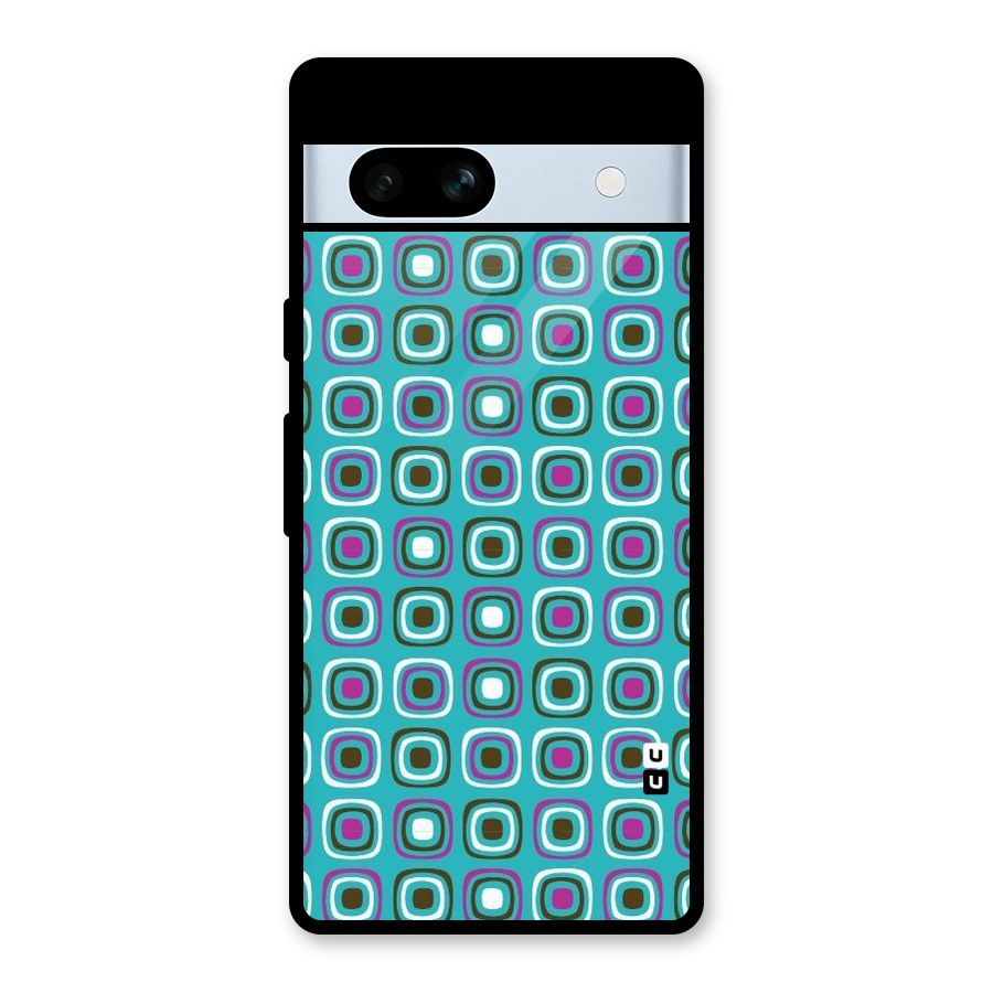 Boxes Tiny Pattern Glass Back Case for Google Pixel 7a