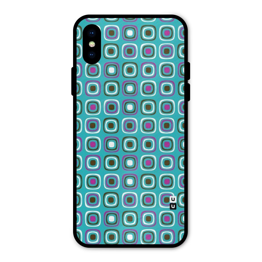 Boxes Tiny Pattern Metal Back Case for iPhone X