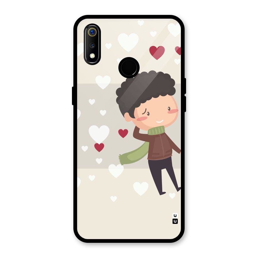Boy in love Glass Back Case for Realme 3