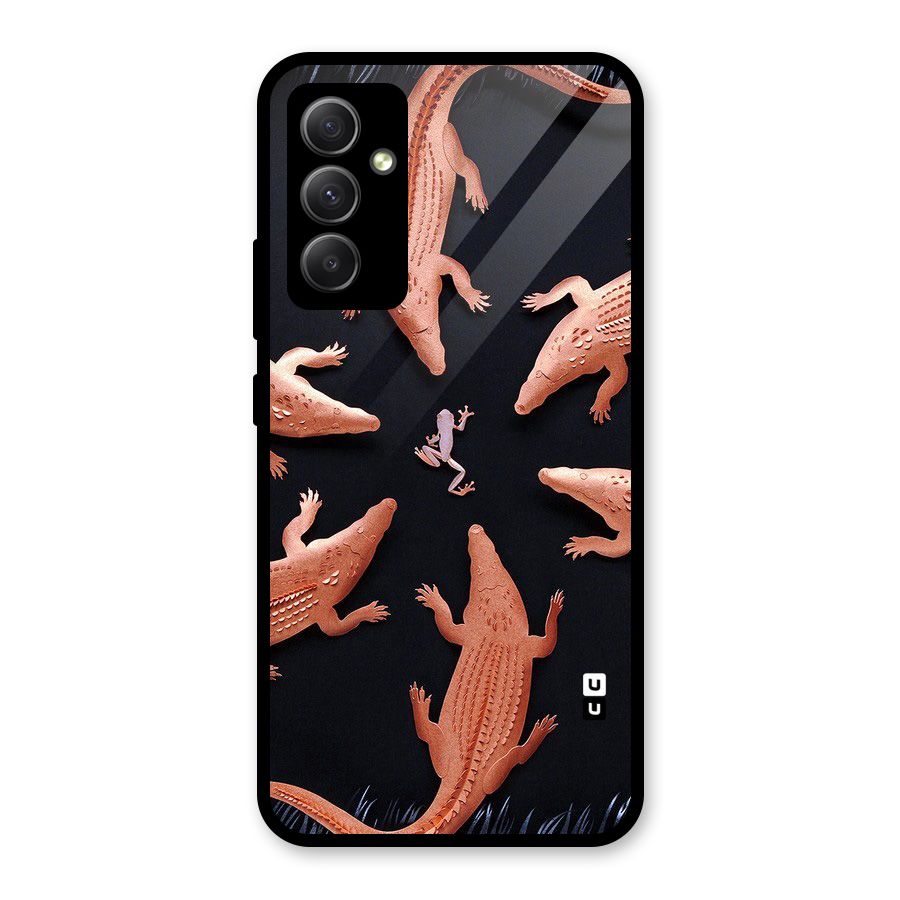 Brave Frog Glass Back Case for Galaxy A34