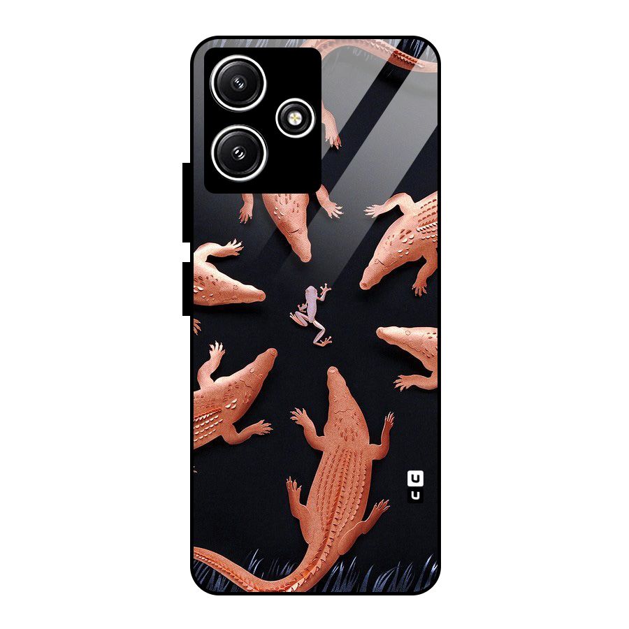 Brave Frog Glass Back Case for Poco M6 Pro