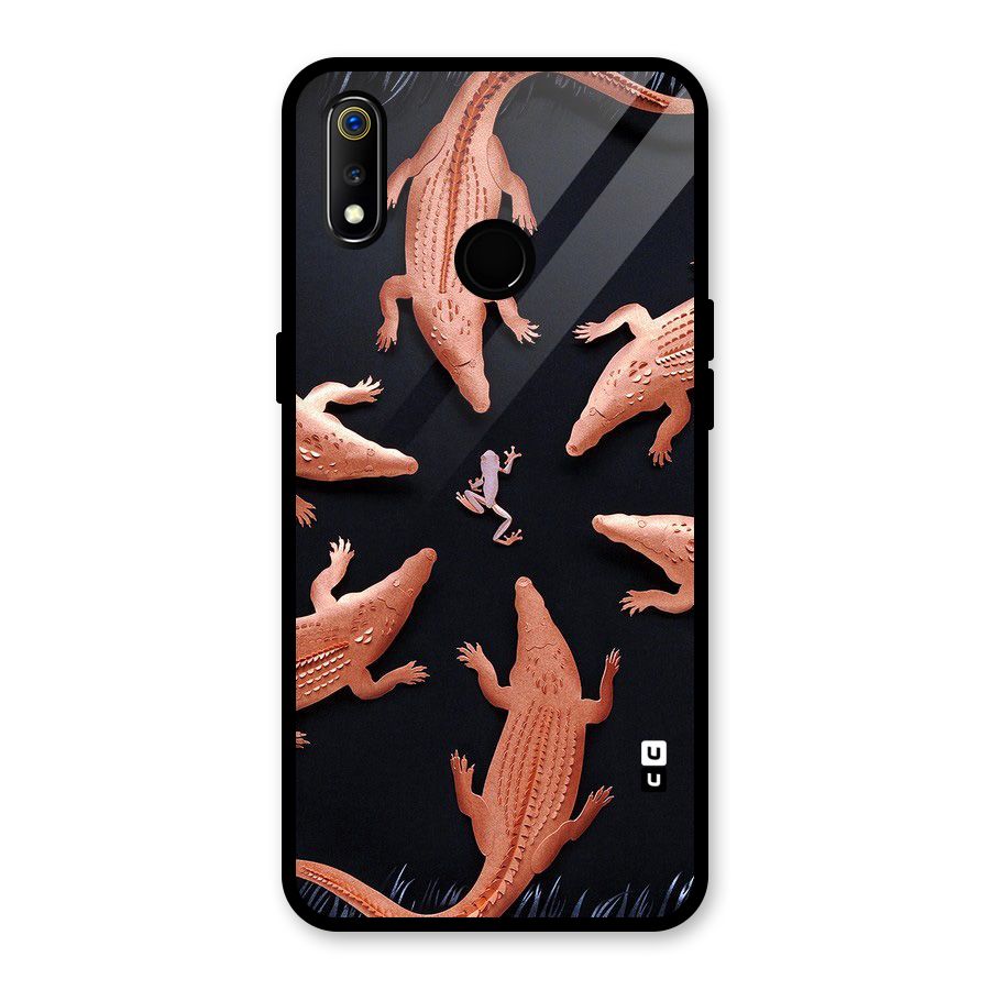 Brave Frog Glass Back Case for Realme 3