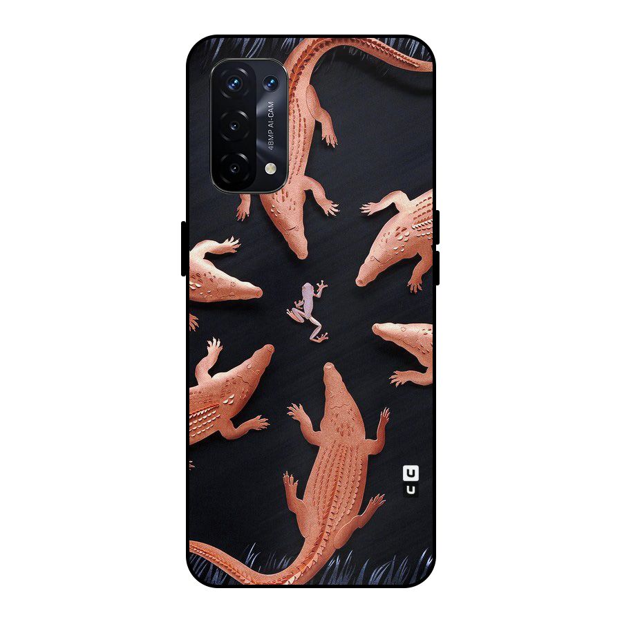 Brave Frog Metal Back Case for Oppo A74 5G