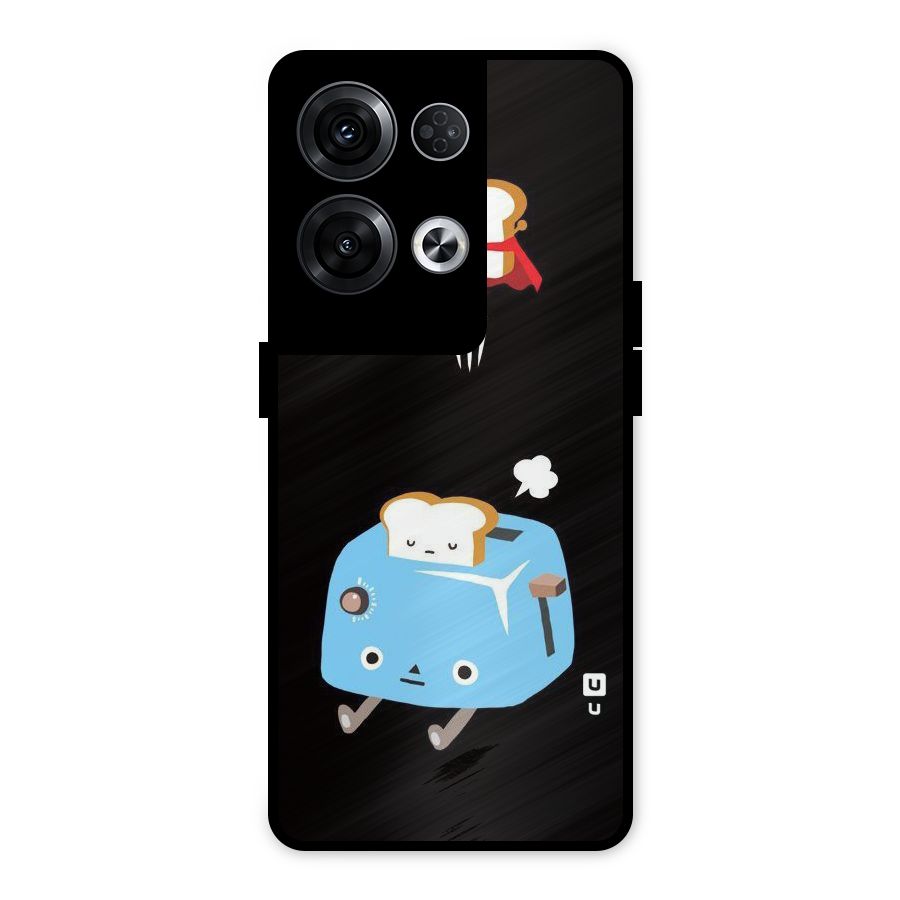 Bread Toast Metal Back Case for Oppo Reno8 Pro 5G