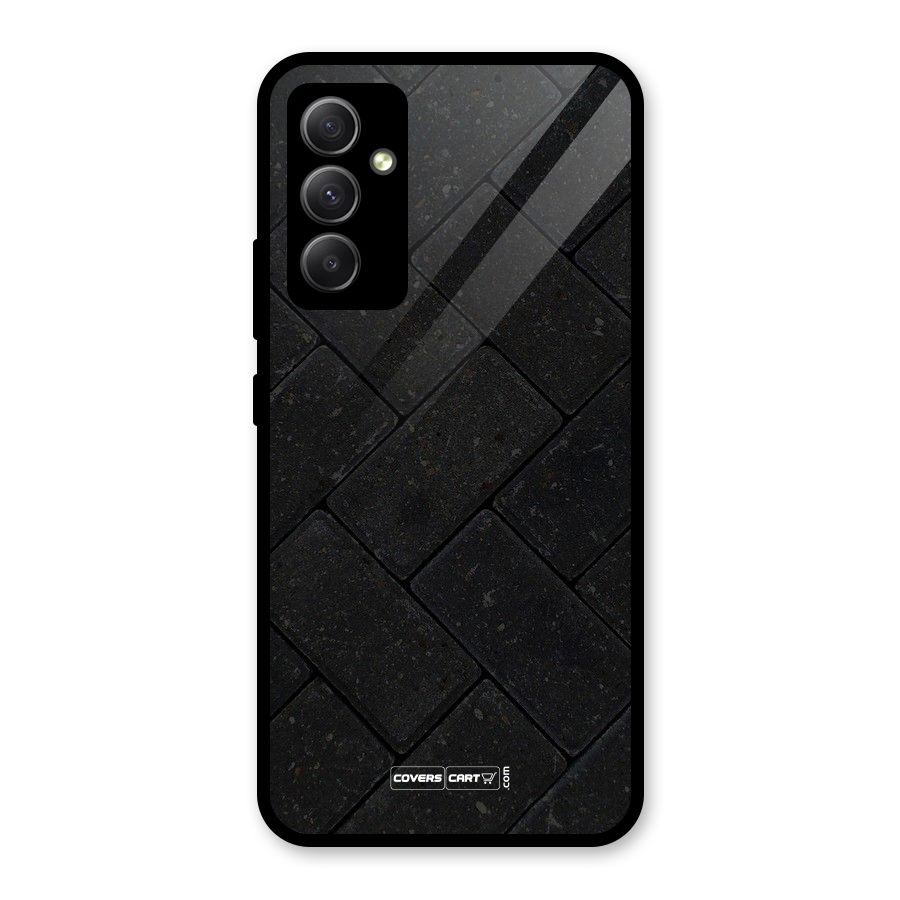 Bricks Pattern Glass Back Case for Galaxy A34