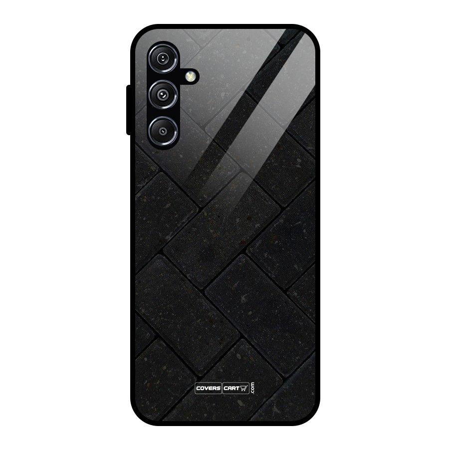 Bricks Pattern Glass Back Case for Galaxy M34 5G