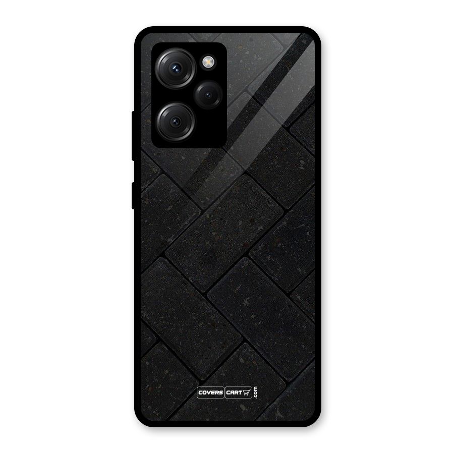 Bricks Pattern Glass Back Case for Poco X5 Pro