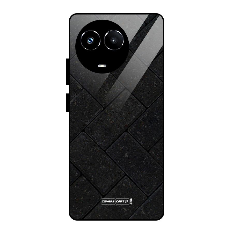 Bricks Pattern Glass Back Case for Realme Narzo 60X