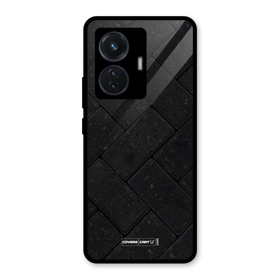 Bricks Pattern Glass Back Case for Vivo T1 44W