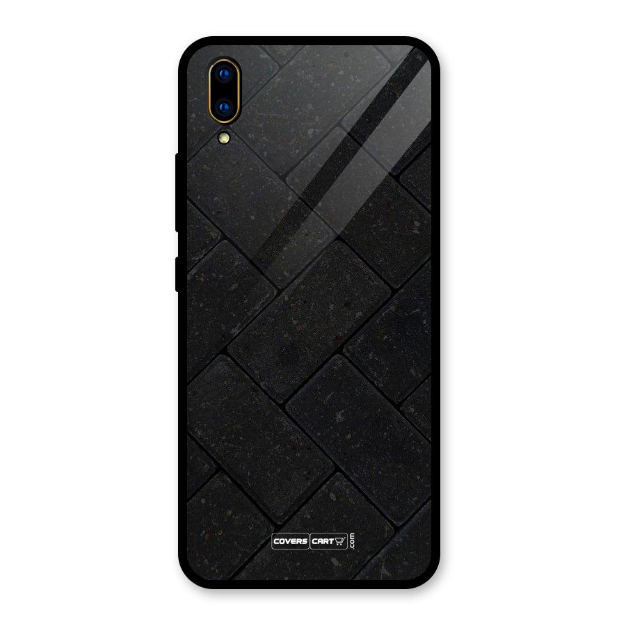 Bricks Pattern Glass Back Case for Vivo V11 Pro