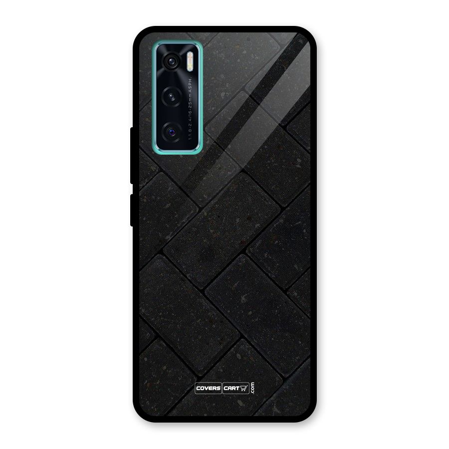 Bricks Pattern Glass Back Case for Vivo V20 SE
