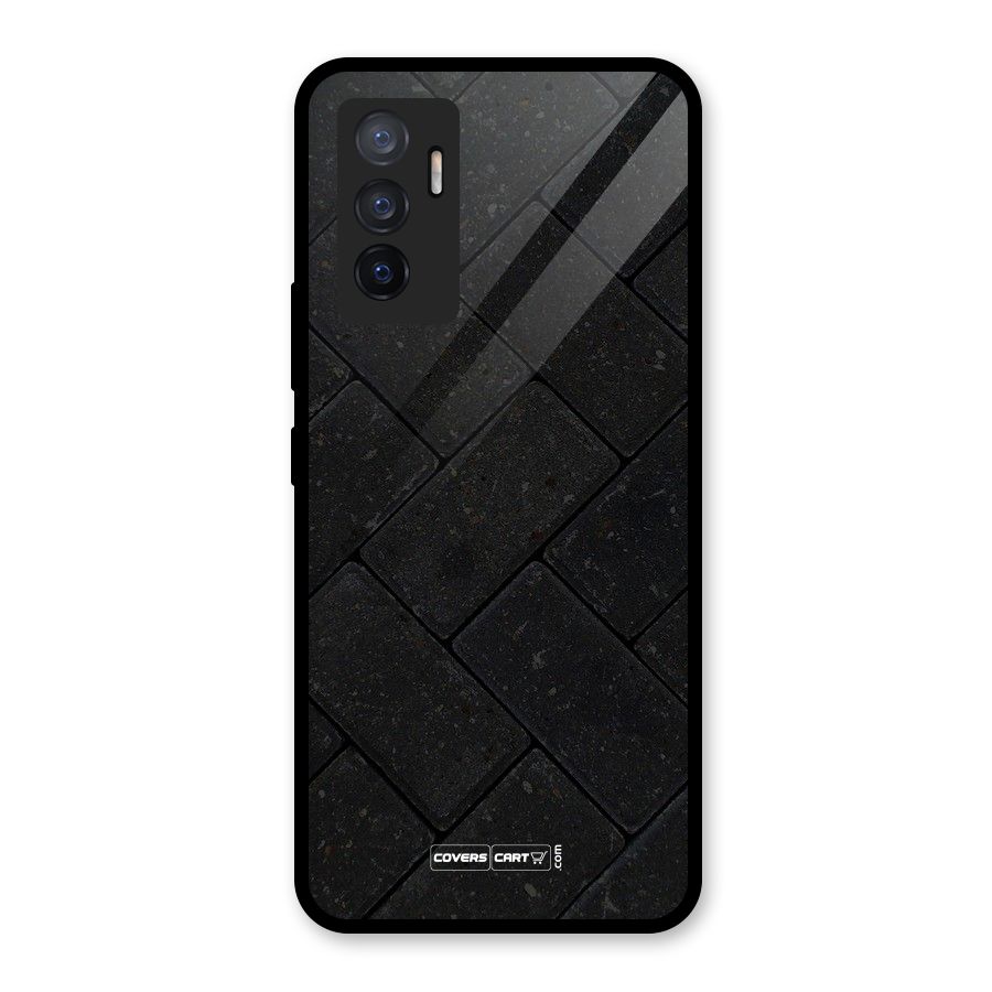Bricks Pattern Glass Back Case for Vivo V23e
