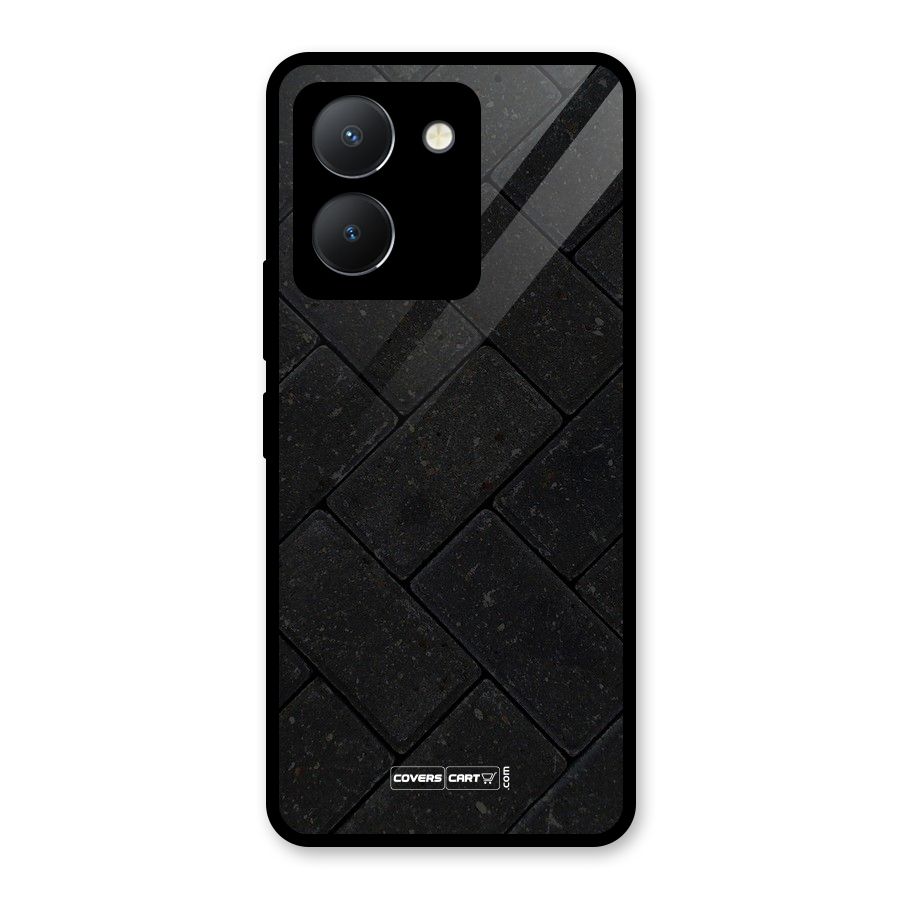 Bricks Pattern Glass Back Case for Vivo Y36