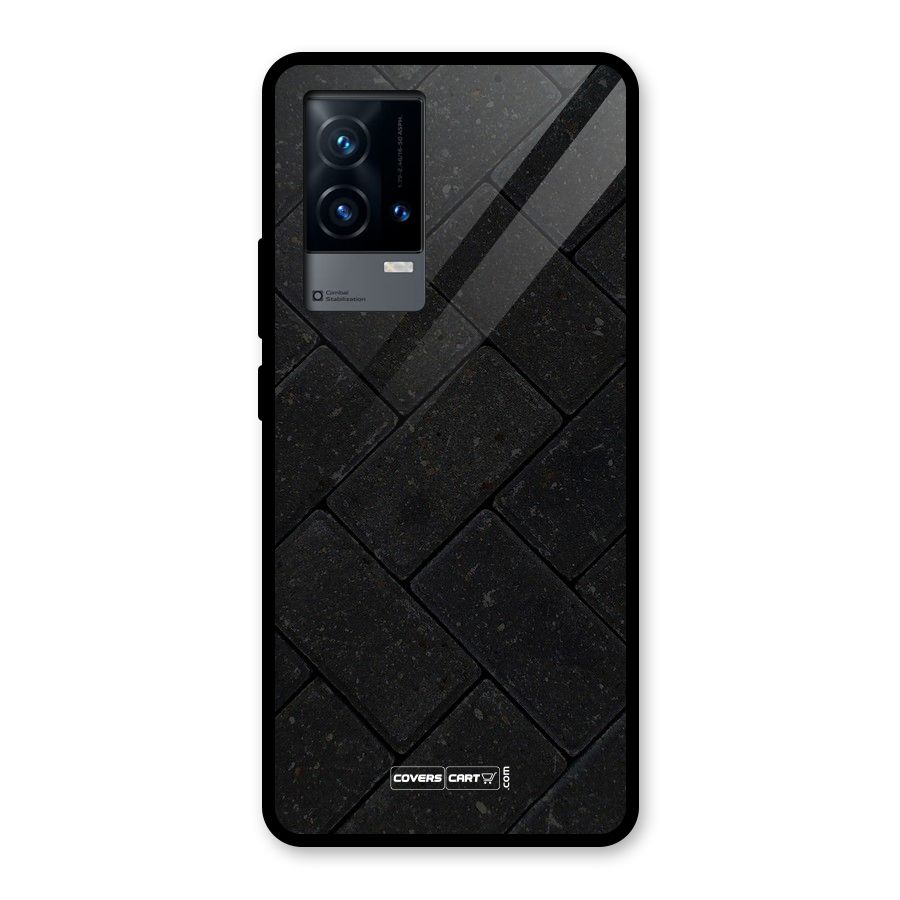 Bricks Pattern Glass Back Case for iQOO 9 5G